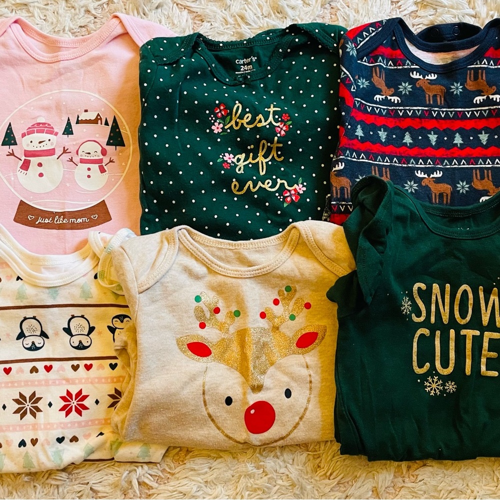 Christmas/Holiday Set of 6 onesies